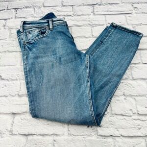 Silver Jeans Co Sam Straight Leg Jeans Women W31 L27 Blue Denim Distressed